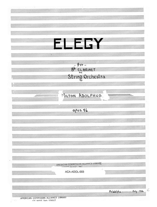 ELEGY, OP.46