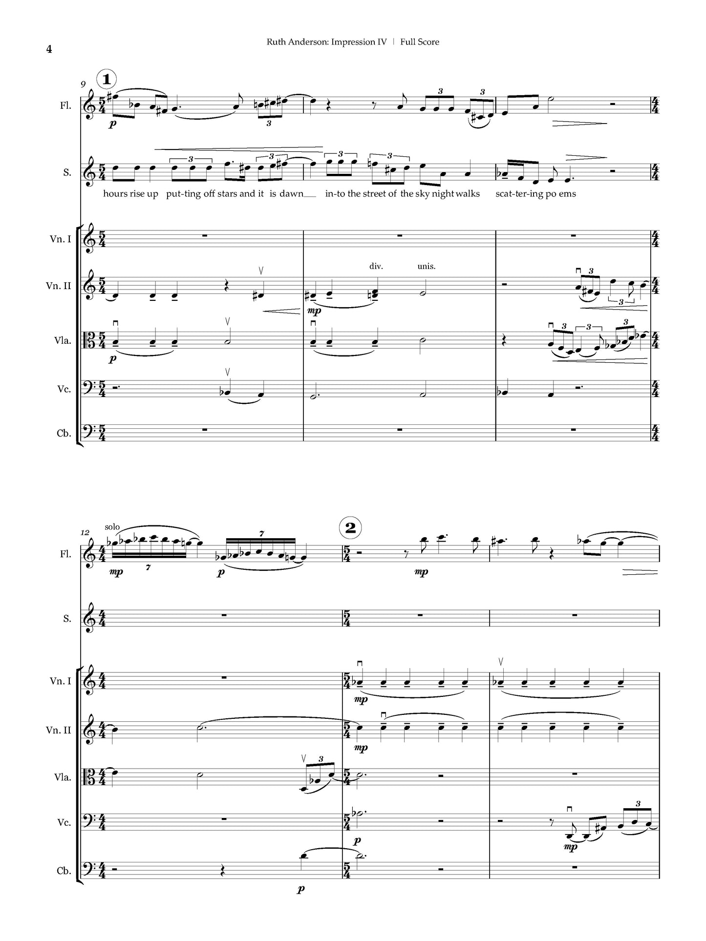 Impression IV for Soprano, Flute, and String Orchestra