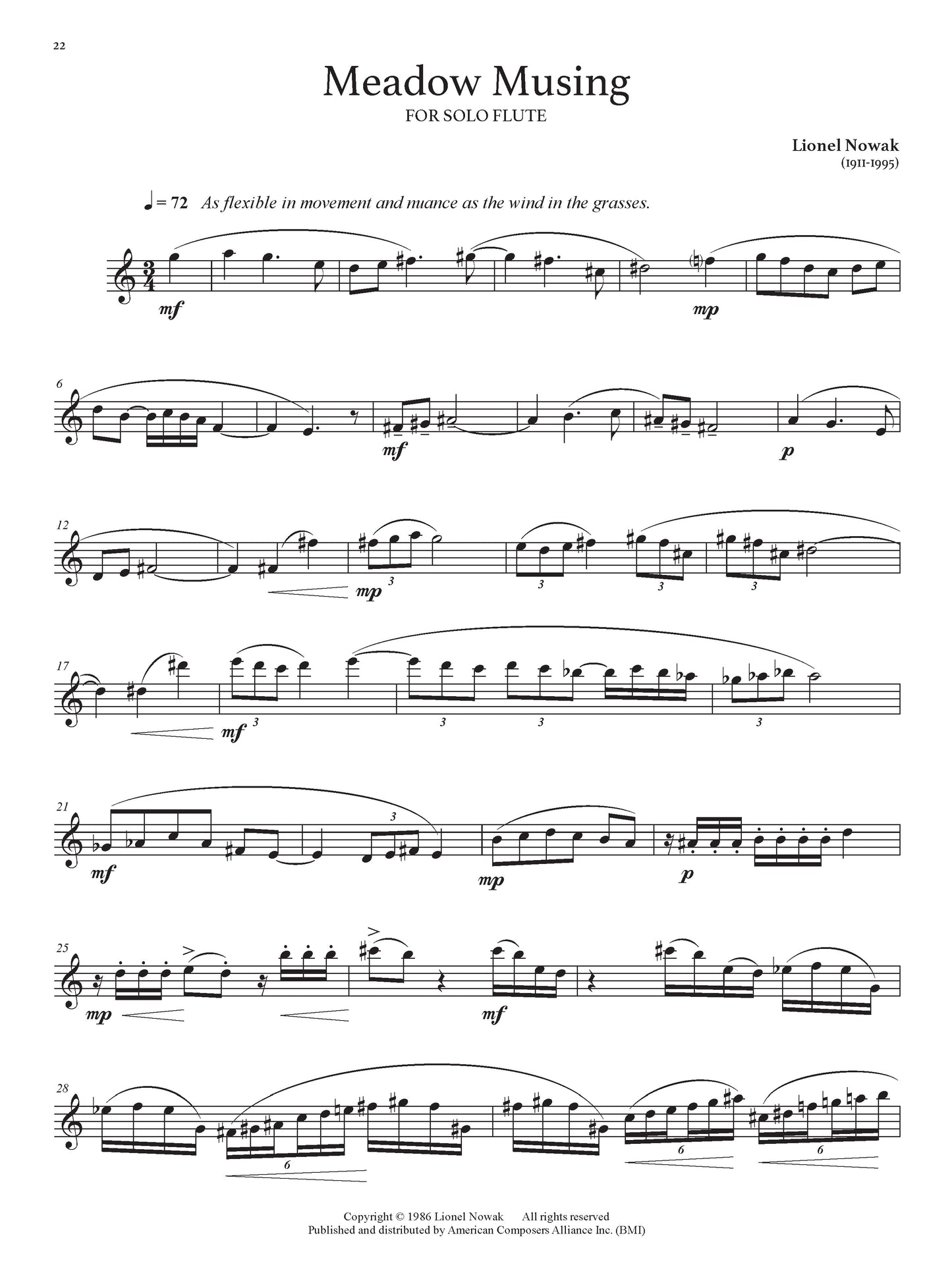 Flute Works by American Composers: 12 Pieces for Flute Alone