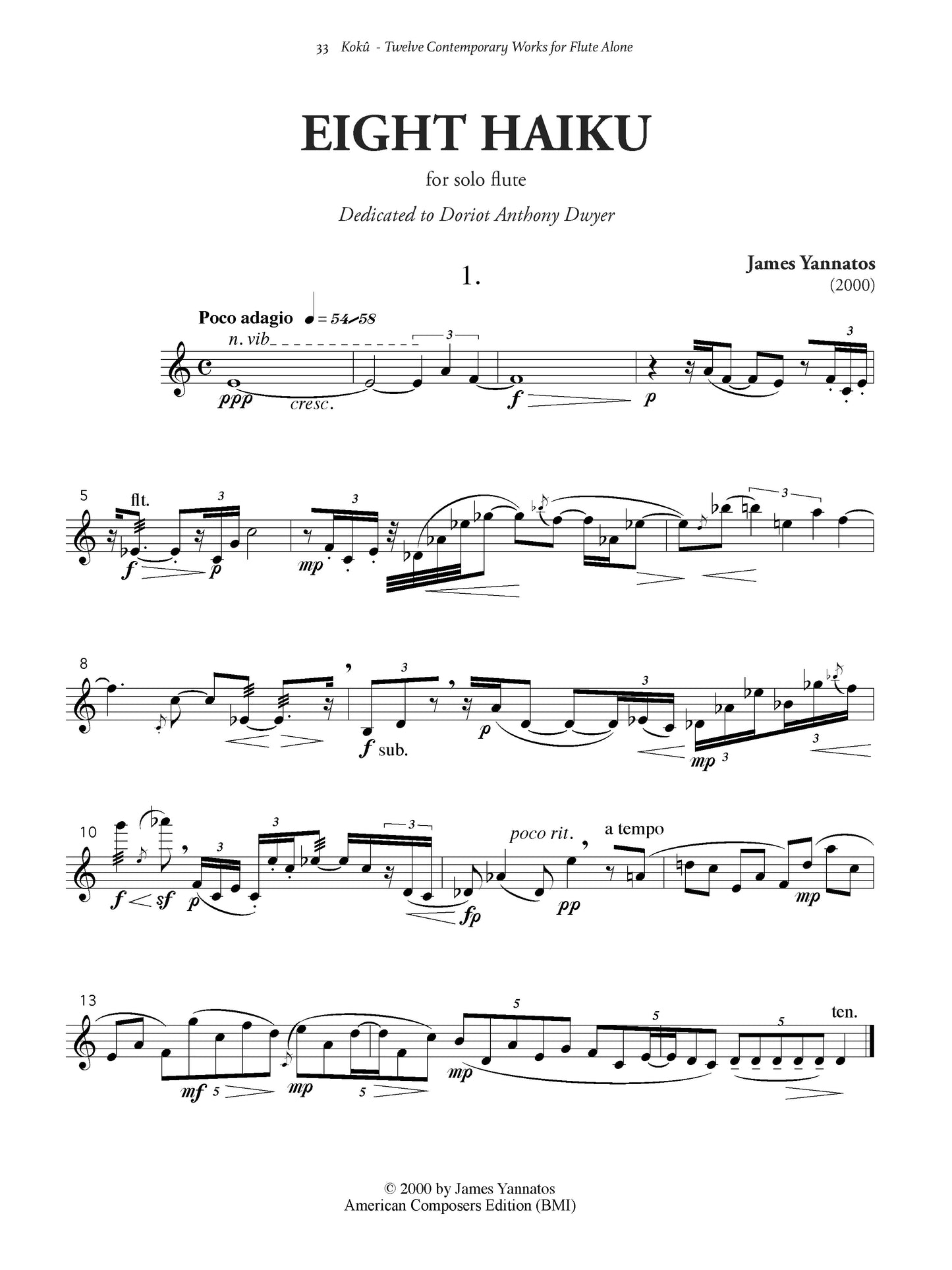 Koku: Twelve Contemporary Works for Flute Alone