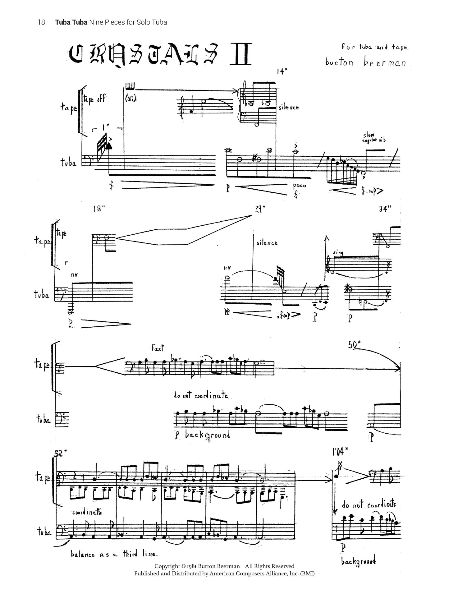 Tuba Tuba: Nine Pieces for Solo Tuba