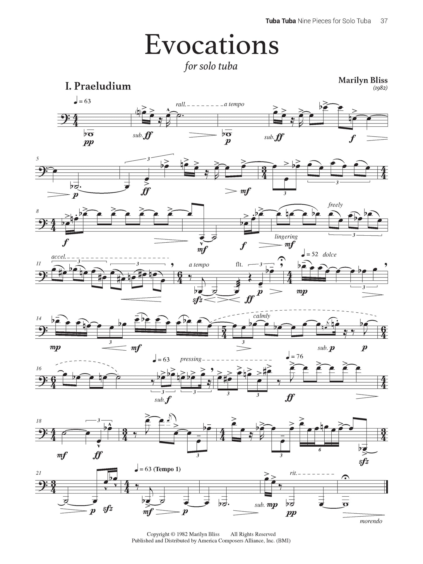 Tuba Tuba: Nine Pieces for Solo Tuba