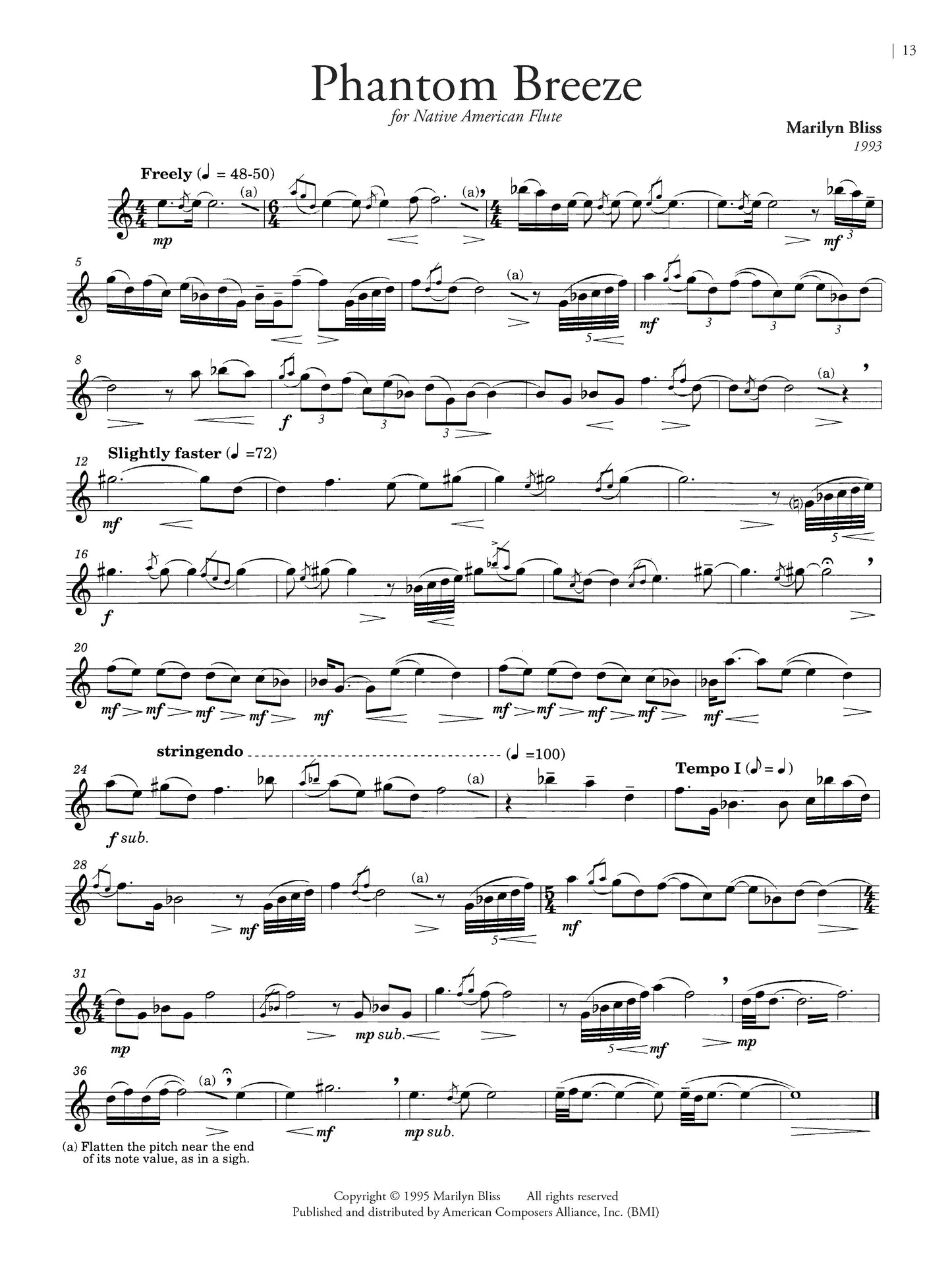 Flute Music of New York (NYWC): Nine Pieces for Flute Alone