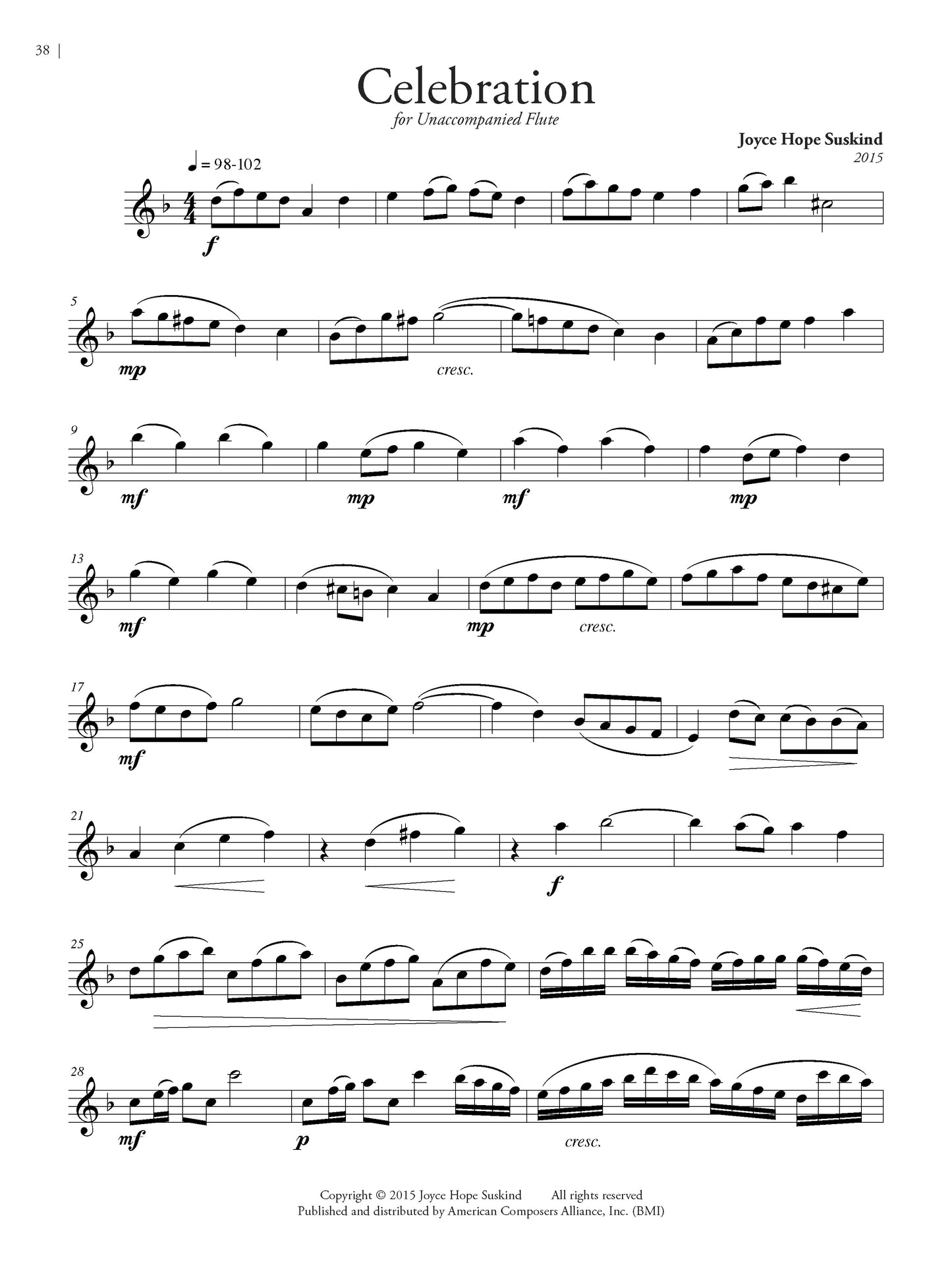 Flute Music of New York (NYWC): Nine Pieces for Flute Alone