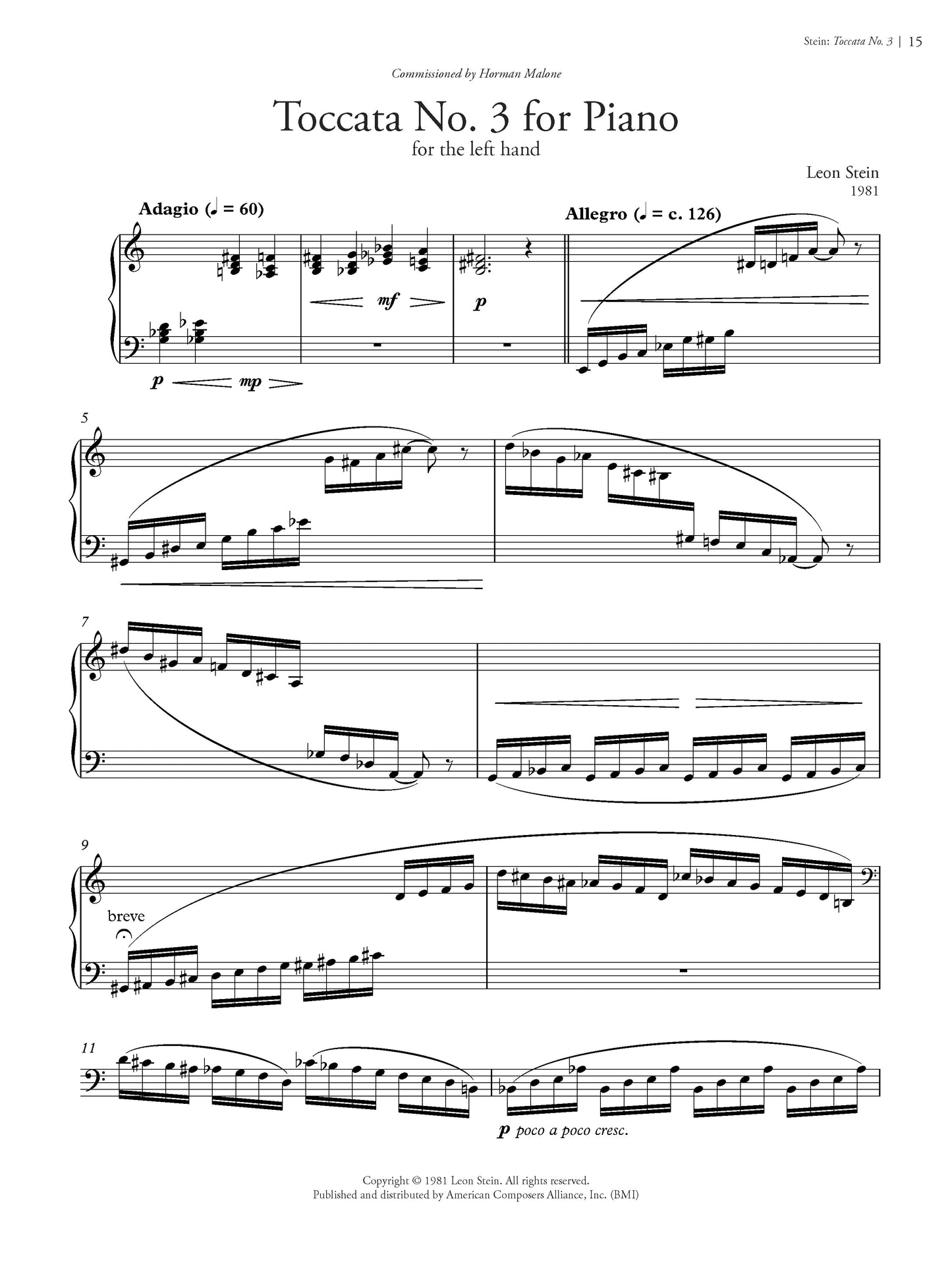 One Hand at a Time: 19 Pieces for Piano for Left-Hand or Right-Hand Only