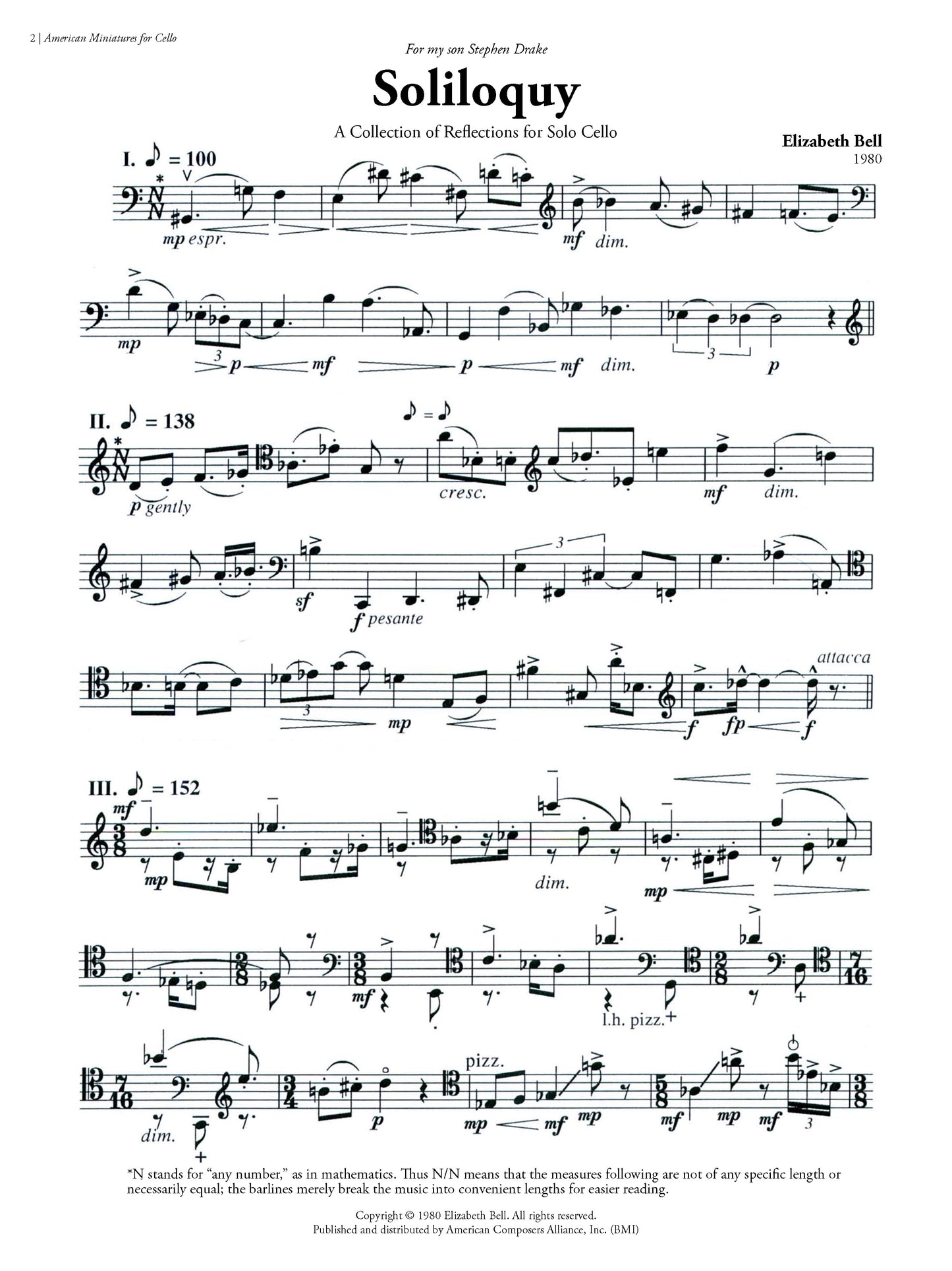 American Miniatures for Cello: 15 Pieces for Violoncello Alone