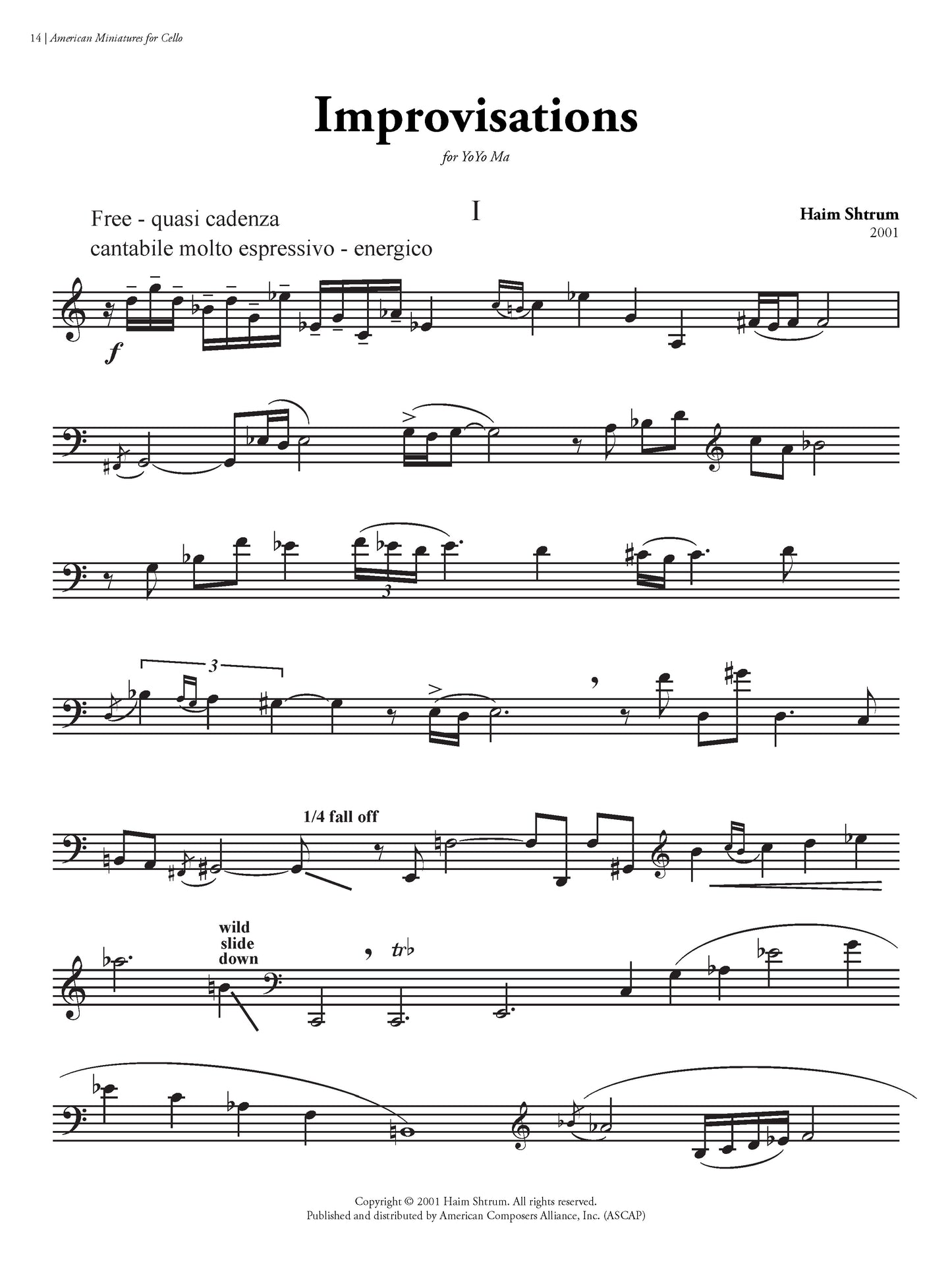 American Miniatures for Cello: 15 Pieces for Violoncello Alone