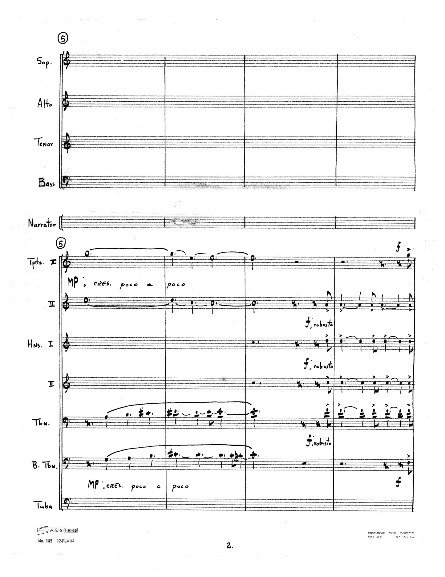 PERSONALS: A Cantata for Narrator, SATB Chorus and Brass Septet