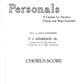 PERSONALS: A Cantata for Narrator, SATB Chorus and Brass Septet