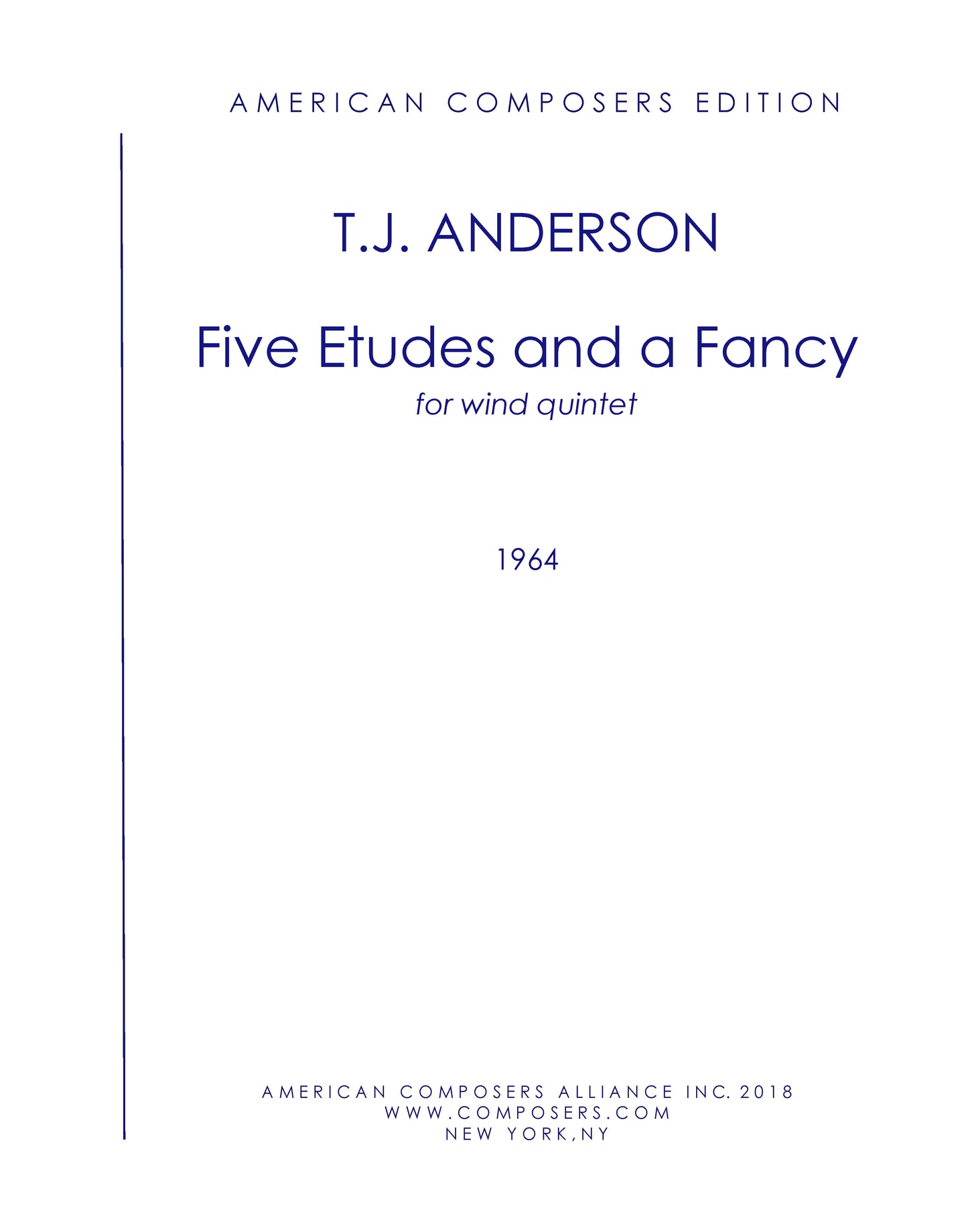 FIVE ETUDES AND A FANCY (Wind Quintet)