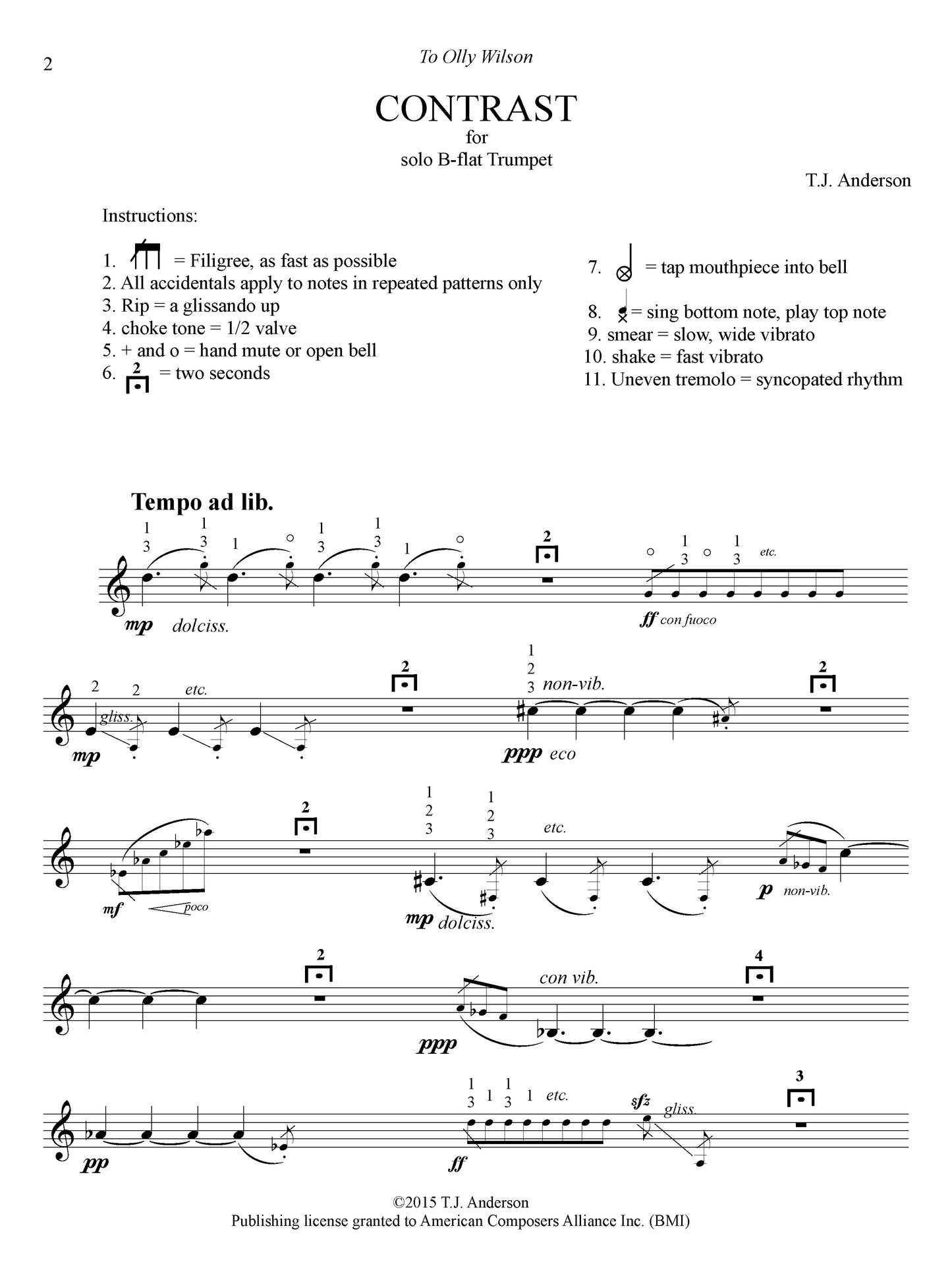 CONTRAST for solo trumpet