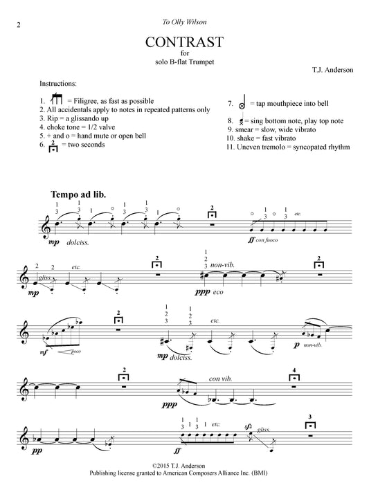 CONTRAST for solo trumpet