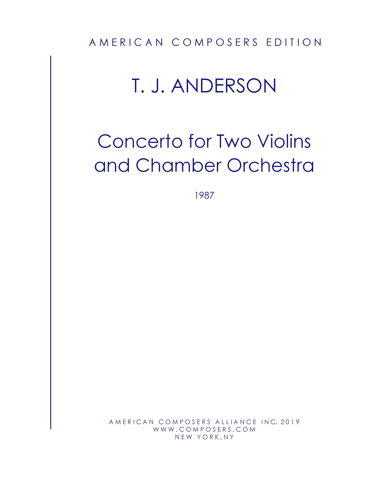 CONCERTO FOR TWO VIOLINS & CHAMBER ORCHESTRA