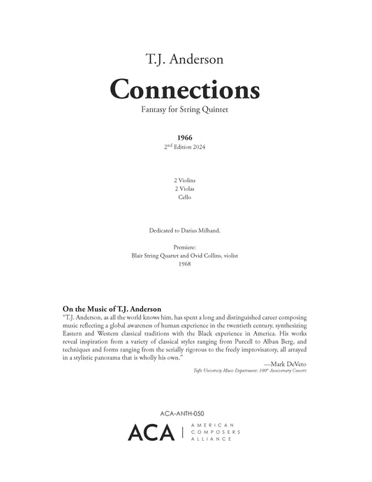 CONNECTIONS (A Fantasy for String Quintet)