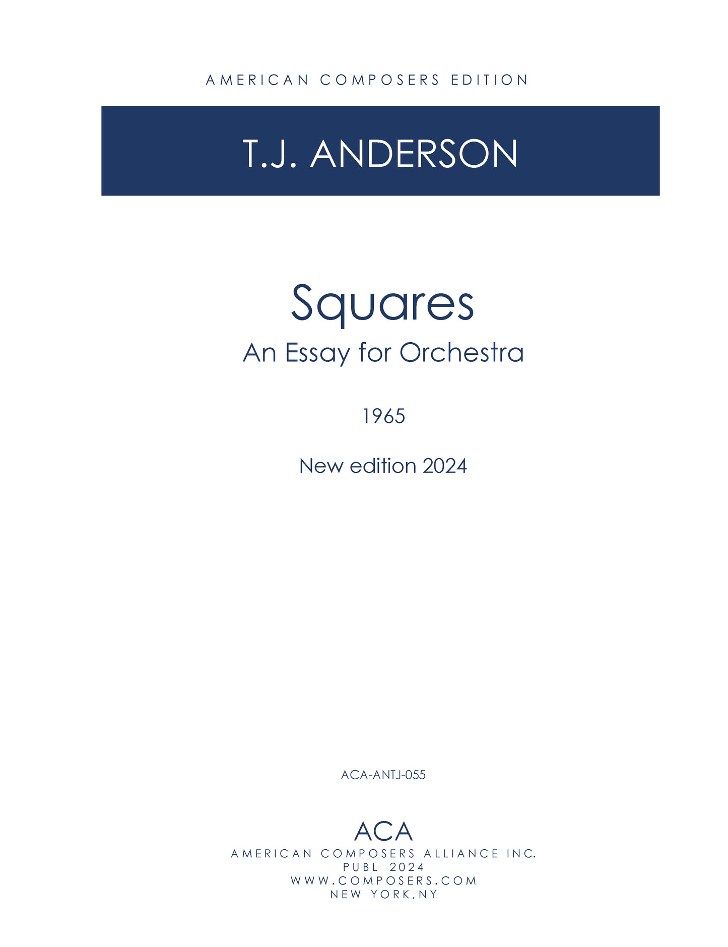 SQUARES An Essay for Orchestra