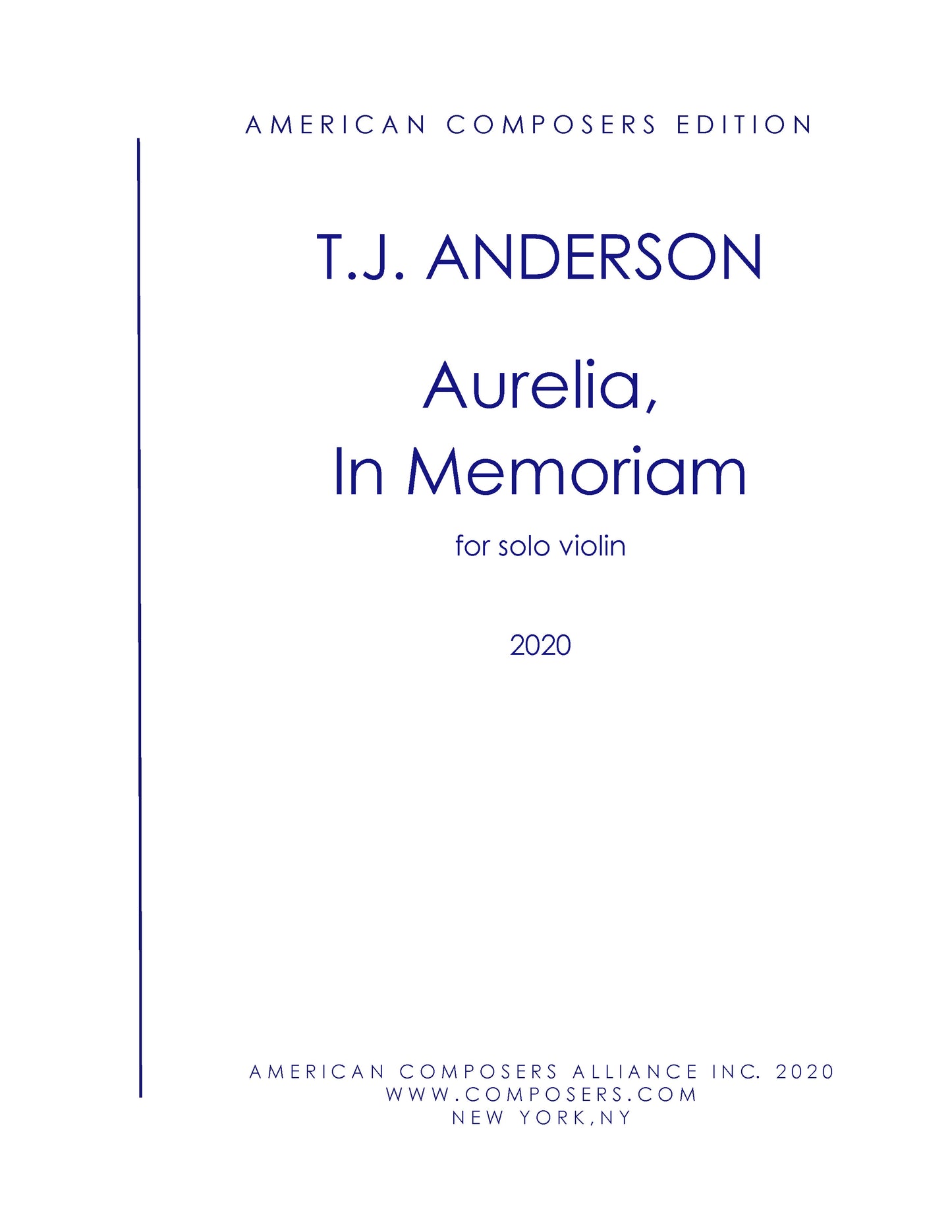 Aurelia, In Memoriam