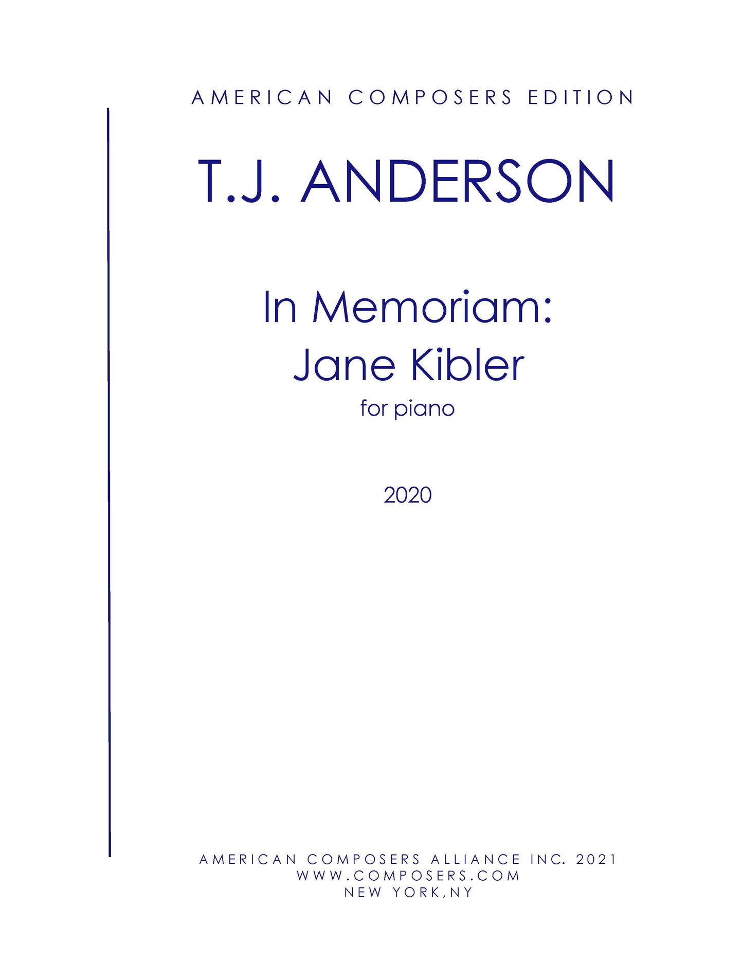 In Memoriam: Jane Kibler