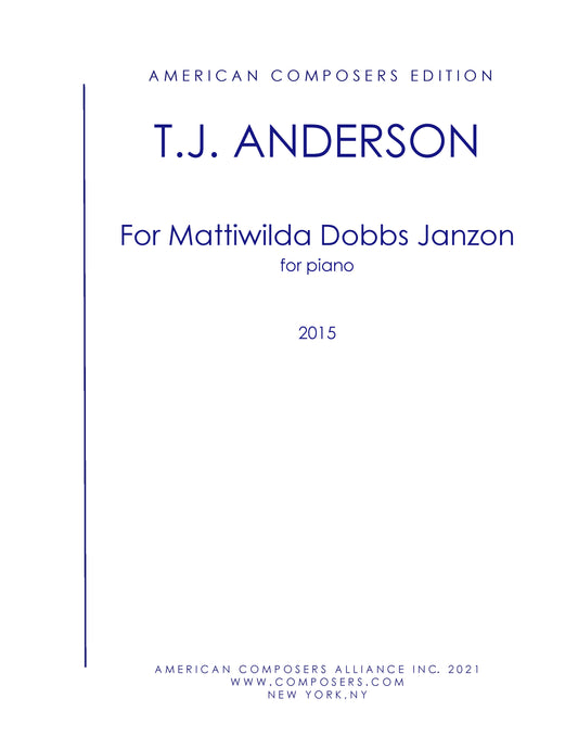 For Mattiwilda Dobbs Janzon