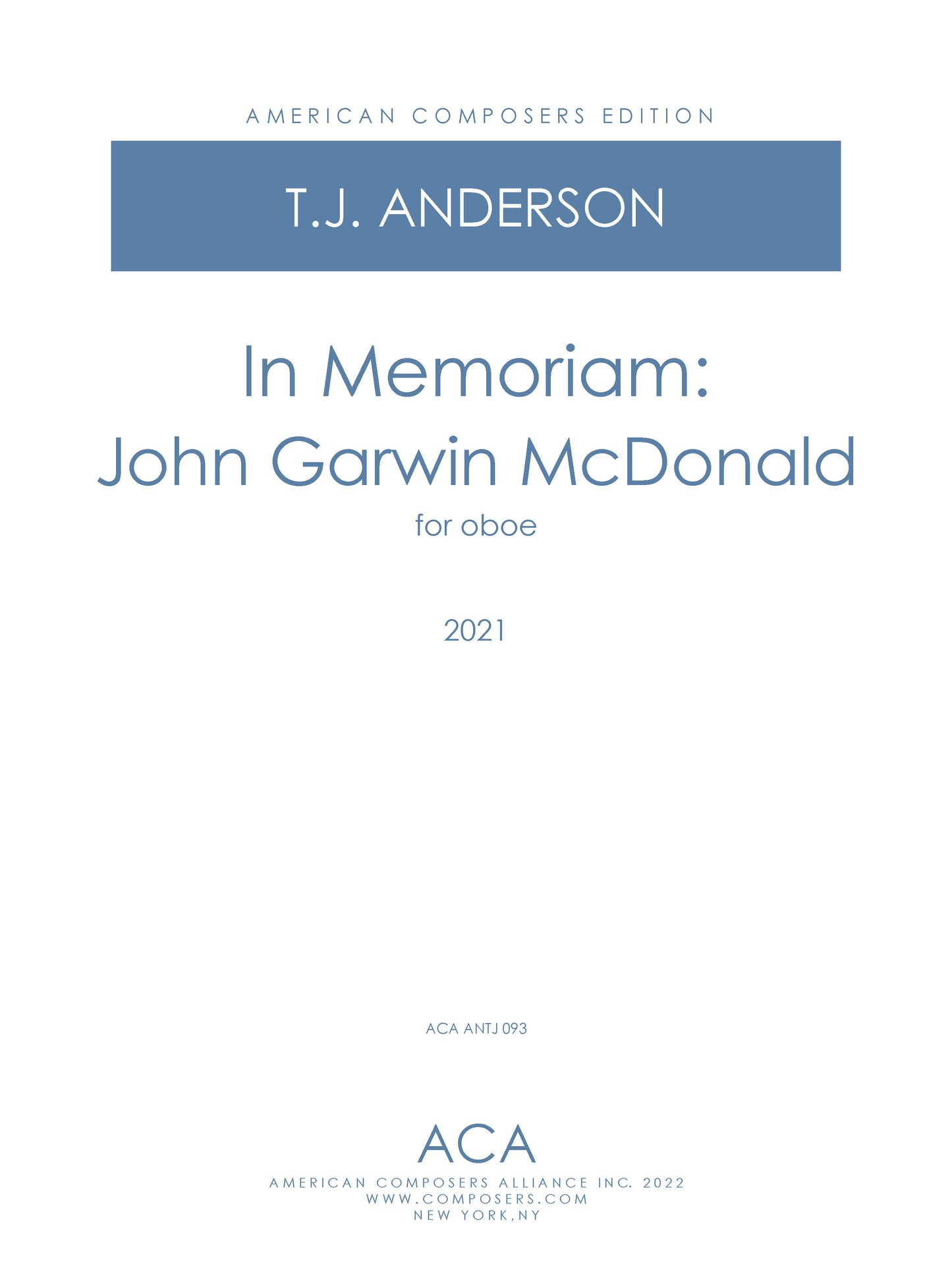 In Memoriam: John Garwin McDonald