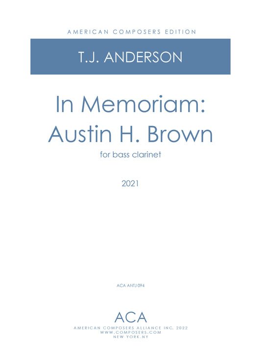 In Memoriam: Austin H. Brown