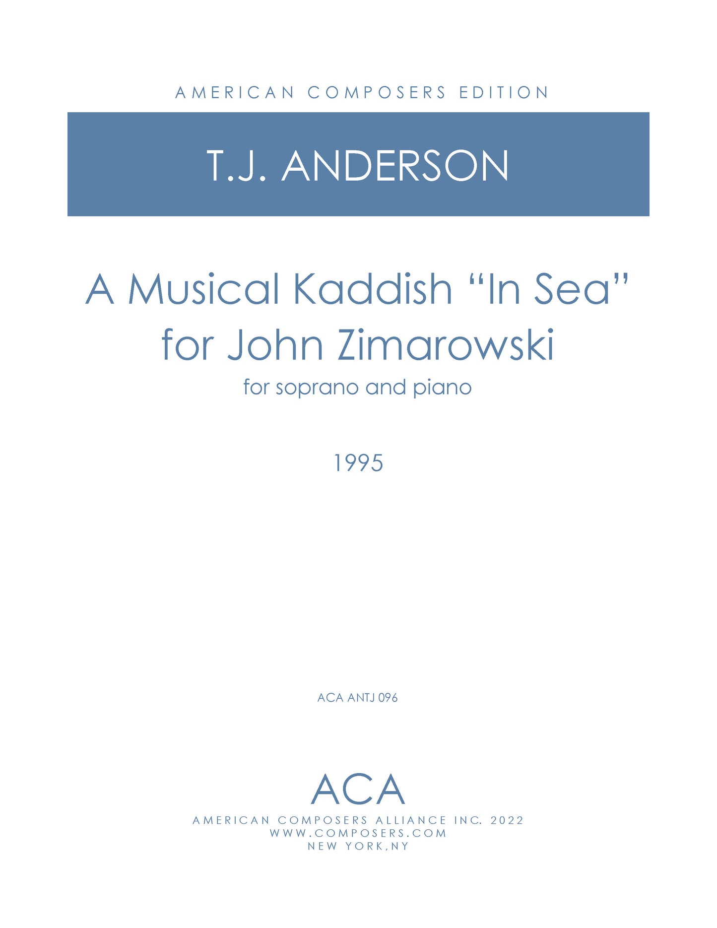 Musical Kaddish "In Sea" for John Zimarowski