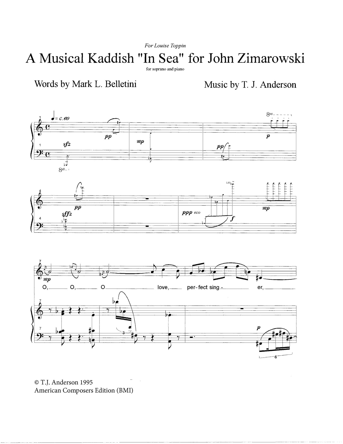 Musical Kaddish "In Sea" for John Zimarowski