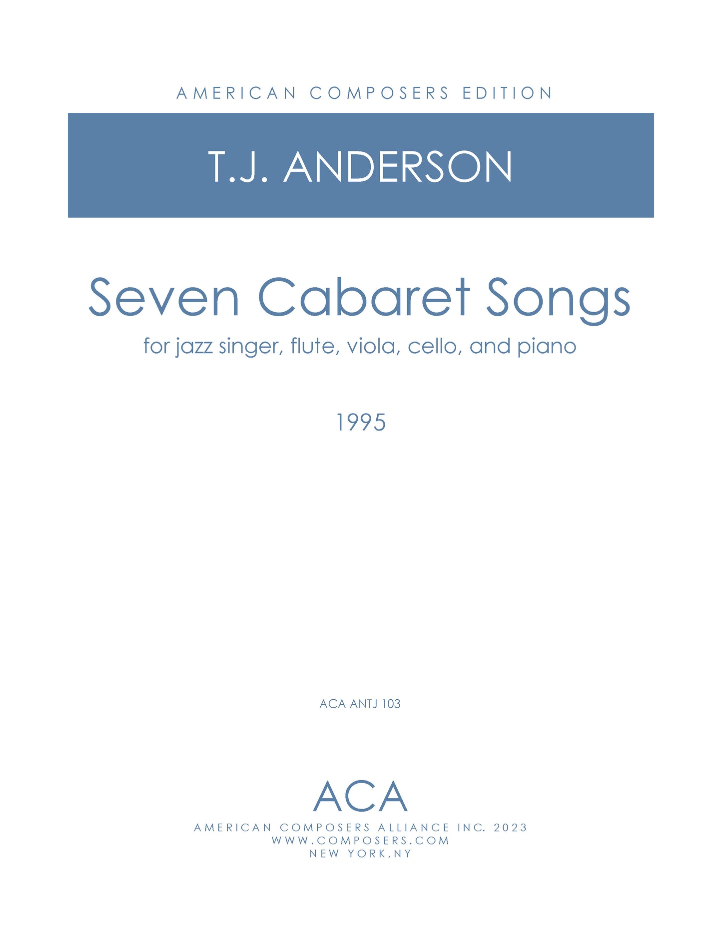 SEVEN CABARET SONGS