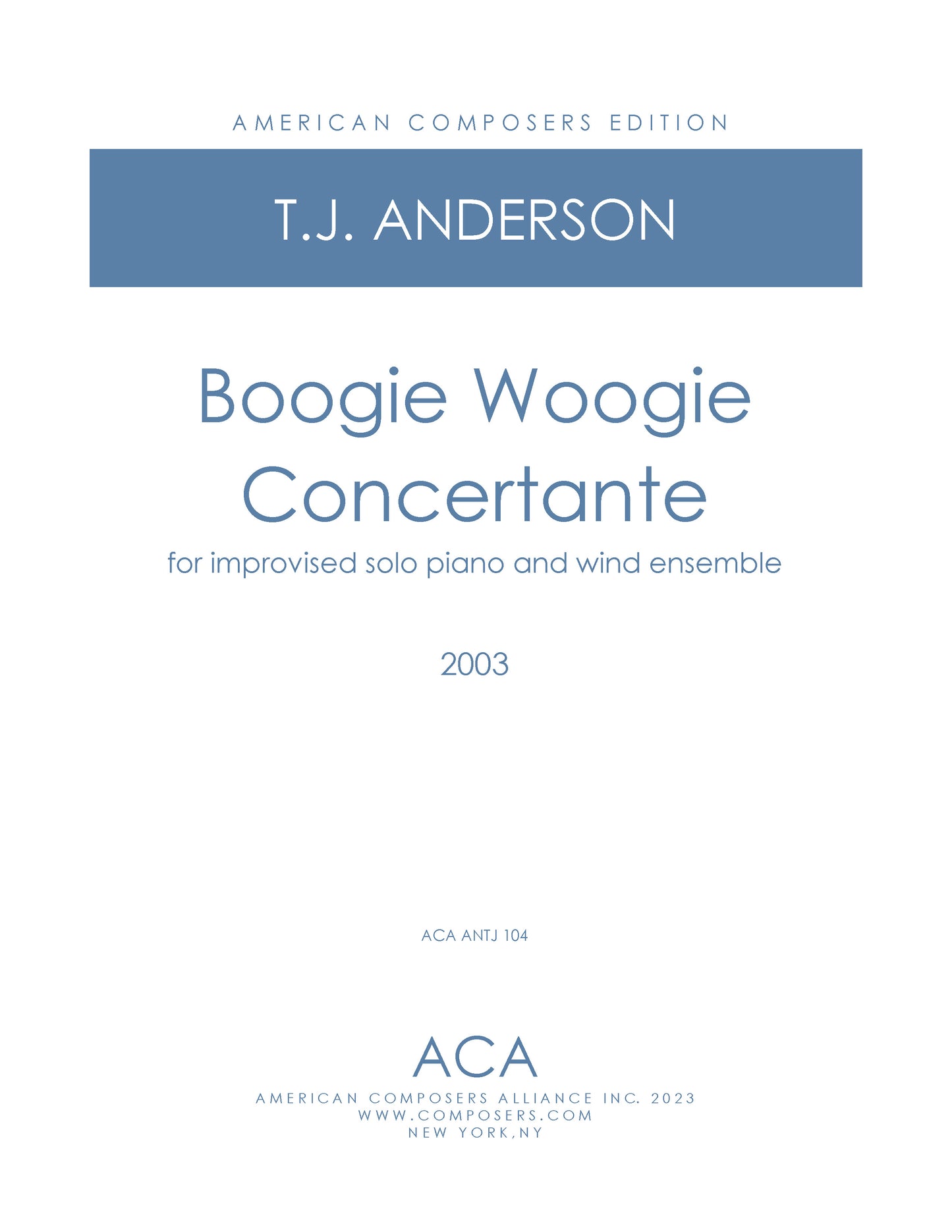 BOOGIE WOOGIE CONCERTANTE