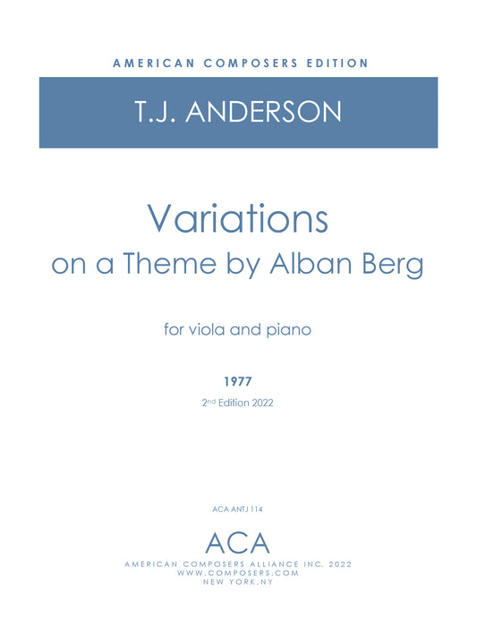 VARIATIONS ON A THEME BY ALBAN BERG