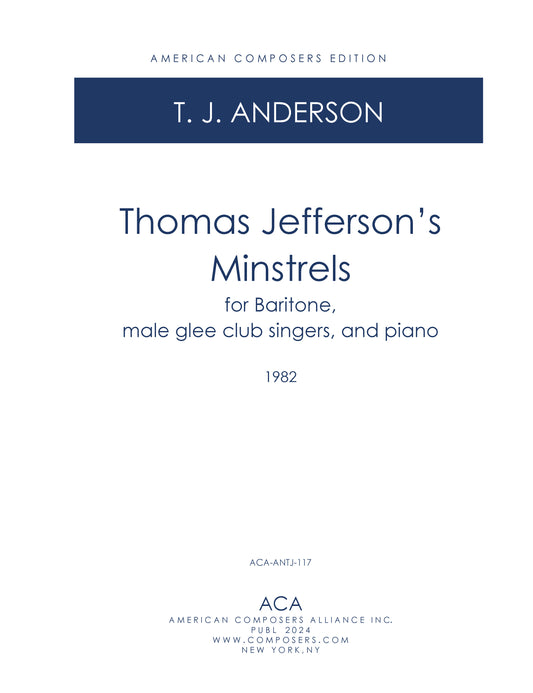 Thomas Jefferson's Minstrels (an evening's entertainment) Piano-Vocal score