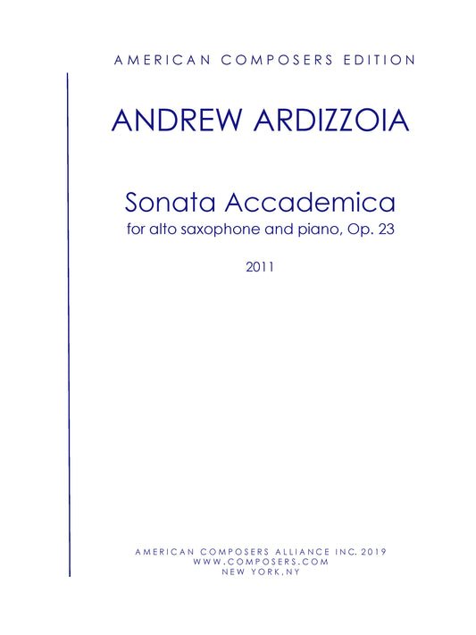 Sonata Accademica (Op. 23) - Alto Saxophone and Piano