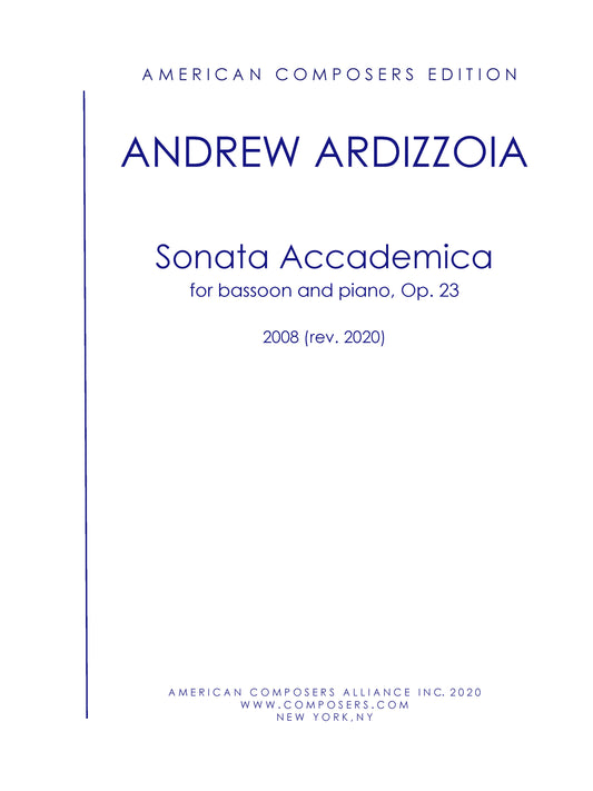 Sonata Accademica (Op. 23) - Bassoon and Piano