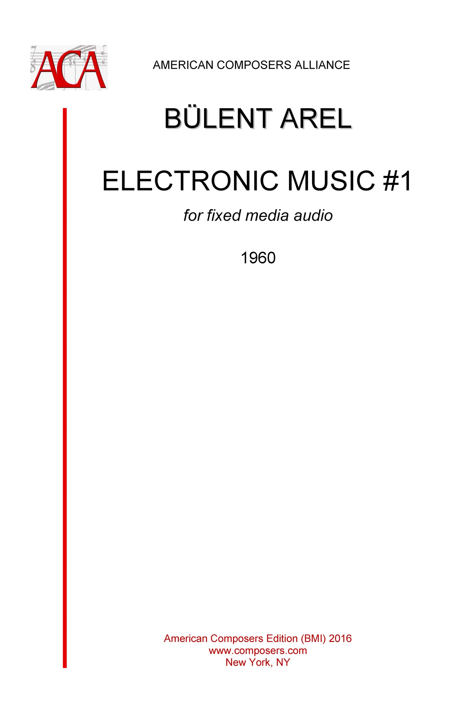 ELECTRONIC MUSIC NO 1 1960