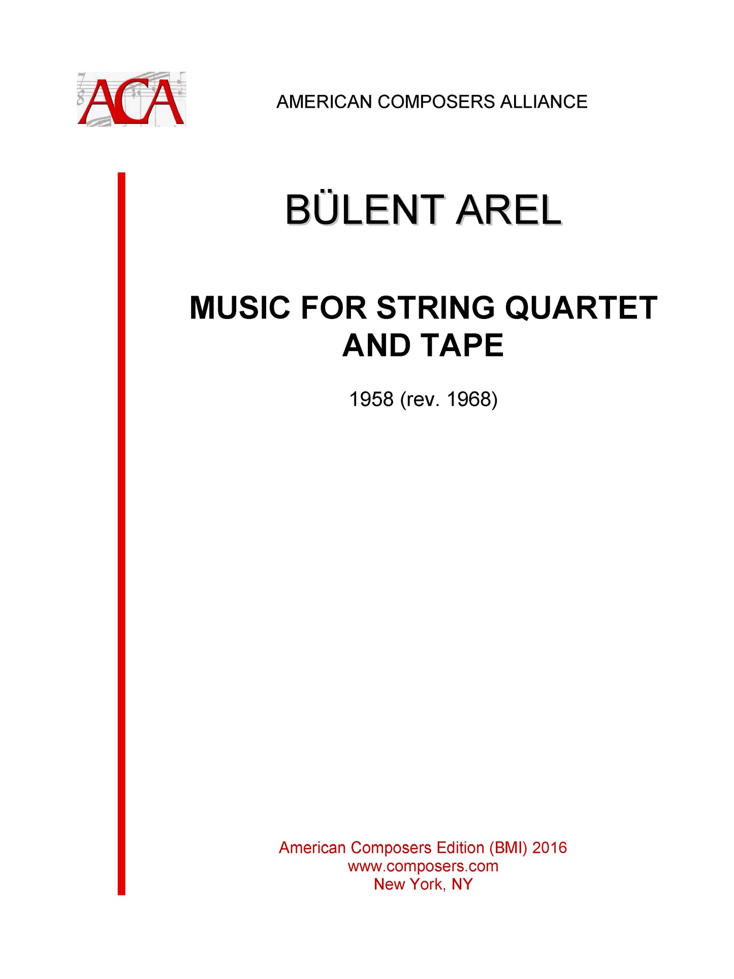 MUSIC FOR STRING QUARTET & TAPE