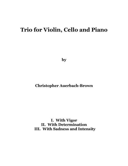 TRIO for Violin, Cello and Piano