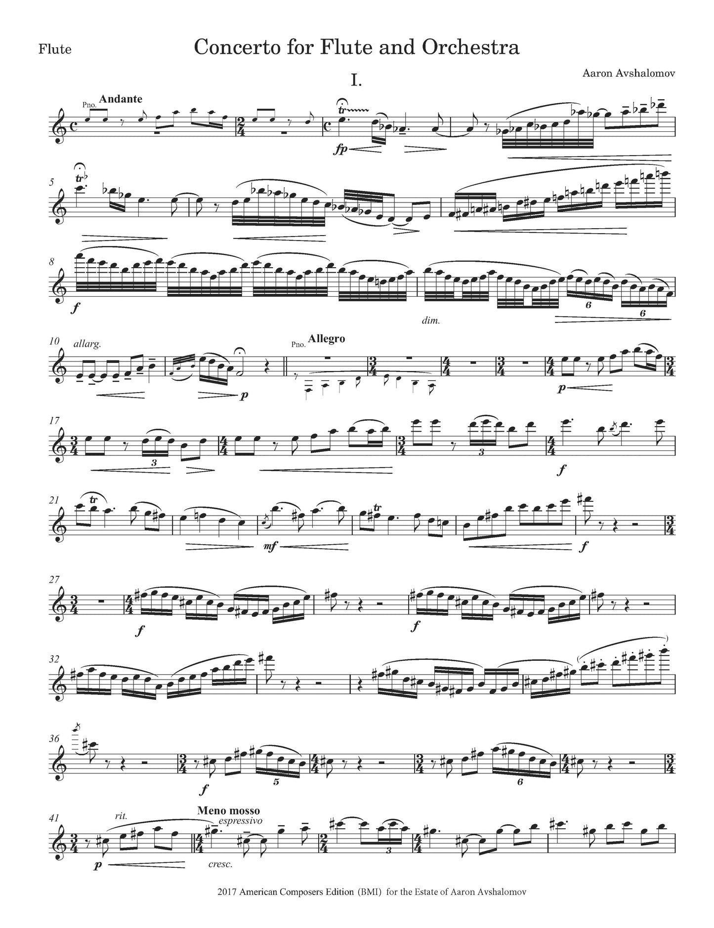 FLUTE CONCERTO - piano reduction