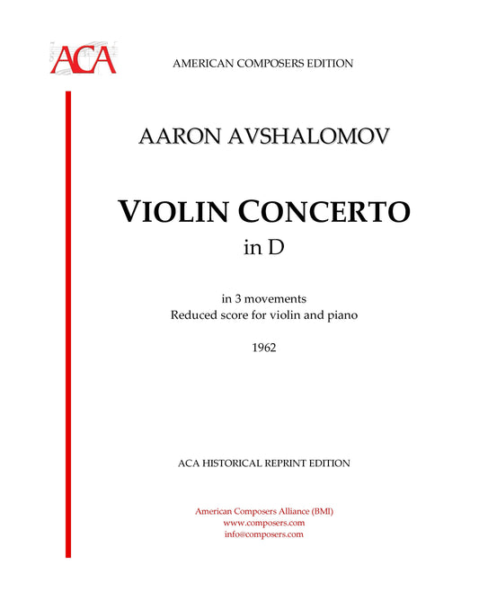 VIOLIN CONCERTO in D (On Chinese Themes) Piano Reduction