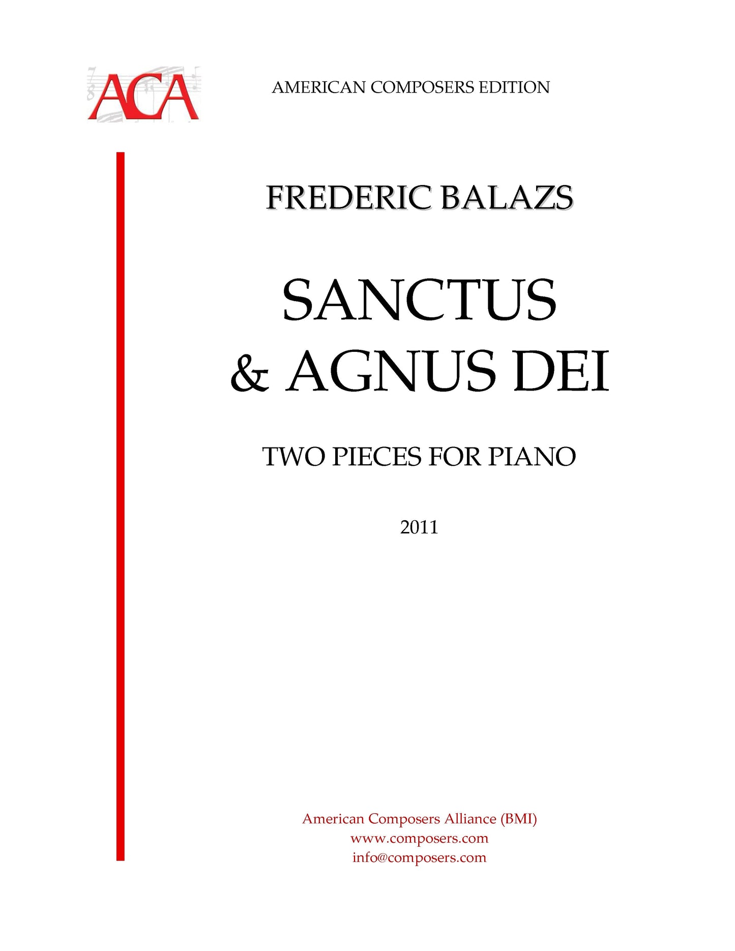 SANCTUS & AGNUS DEI for piano solo