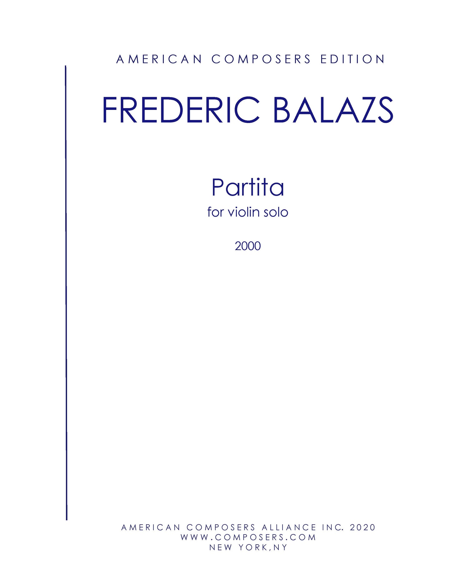 PARTITA FOR SOLO VIOLIN