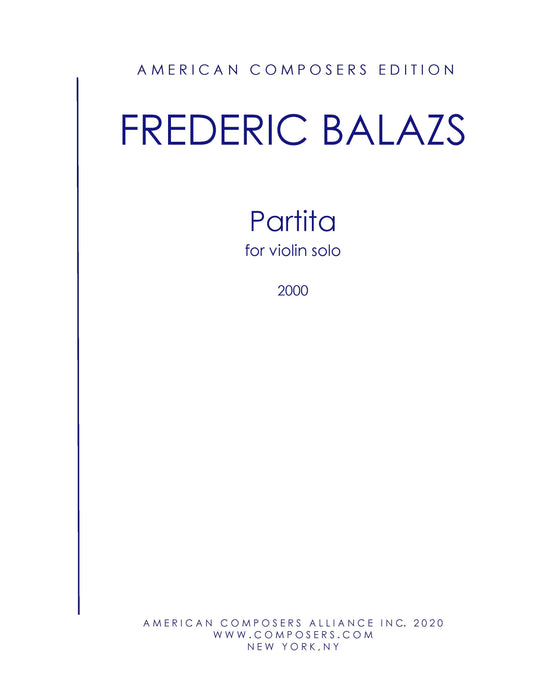 PARTITA FOR SOLO VIOLIN