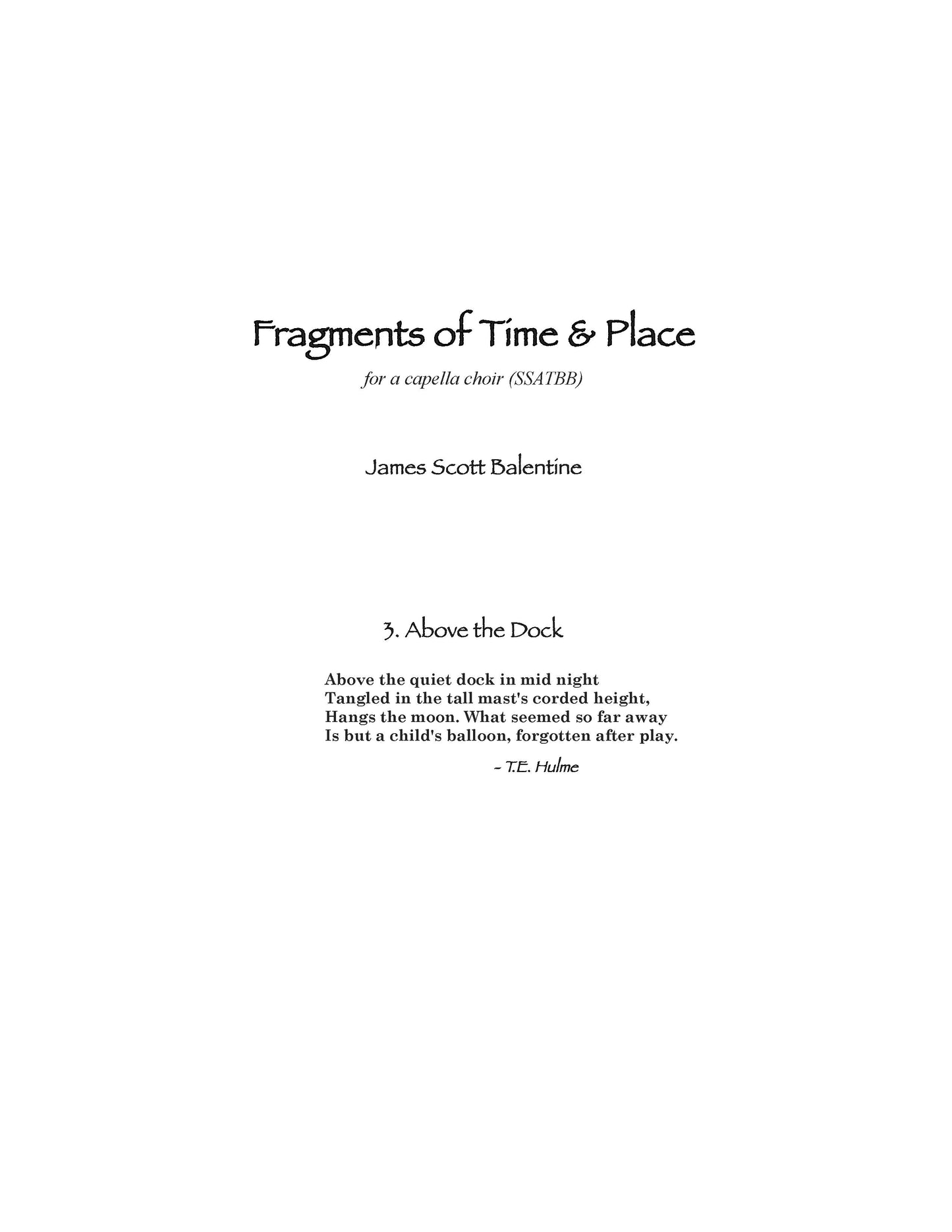 Fragments of Time and Place