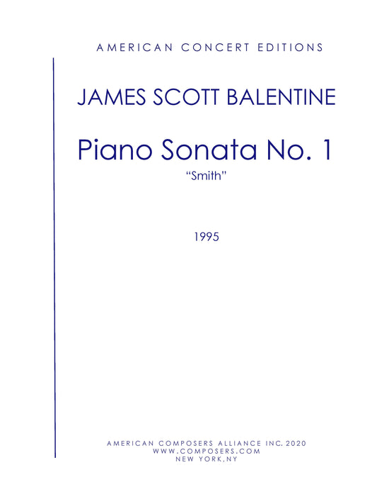 Piano Sonata No. 1 - "Smith"