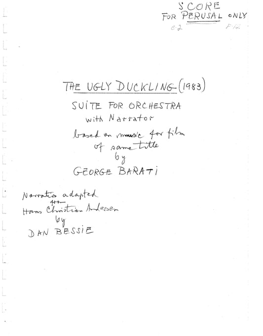 UGLY DUCKLING - SUITE FOR ORCHESTRA AND NARRATOR