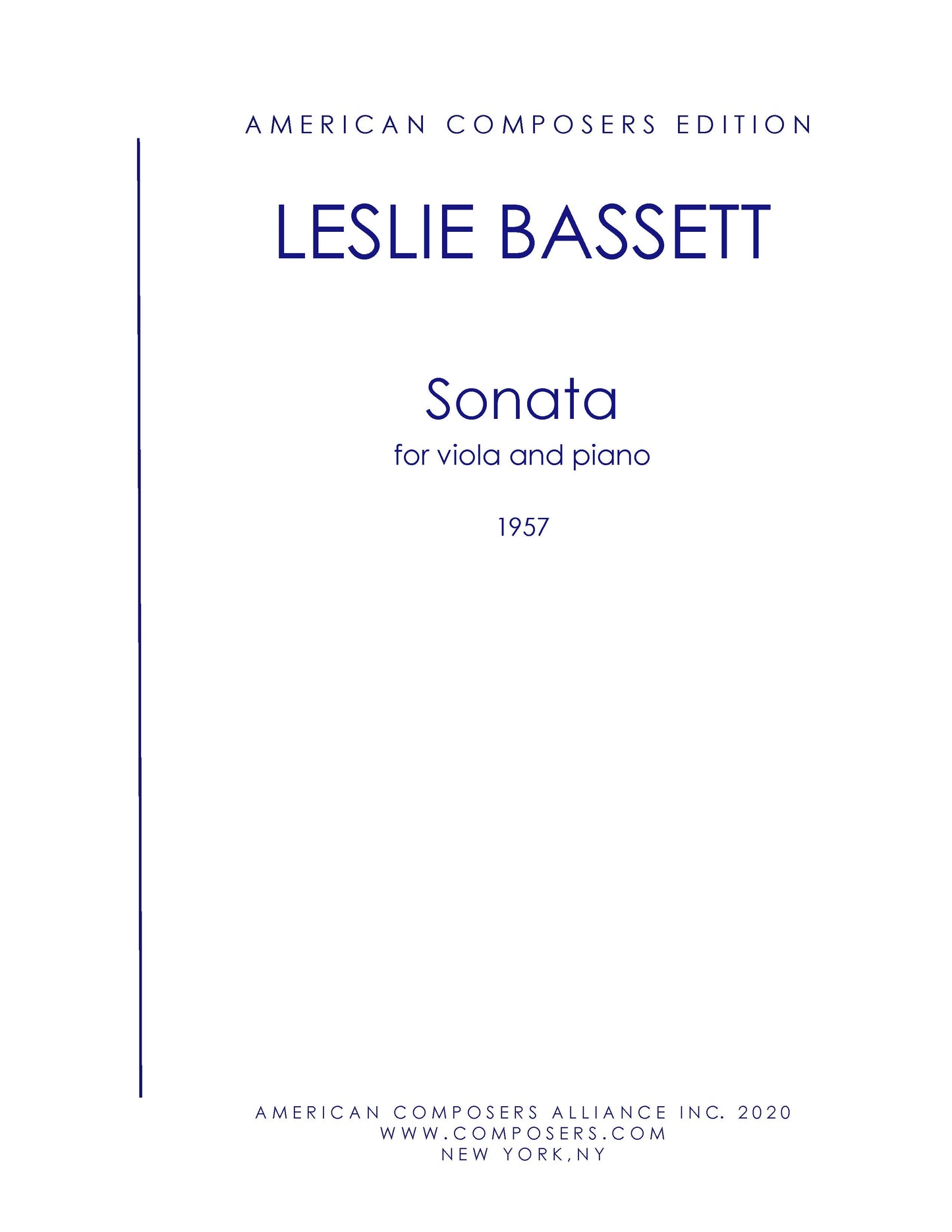 SONATA FOR VIOLA & PIANO