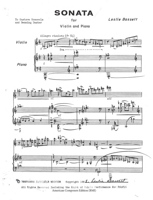 SONATA FOR VIOLIN & PIANO