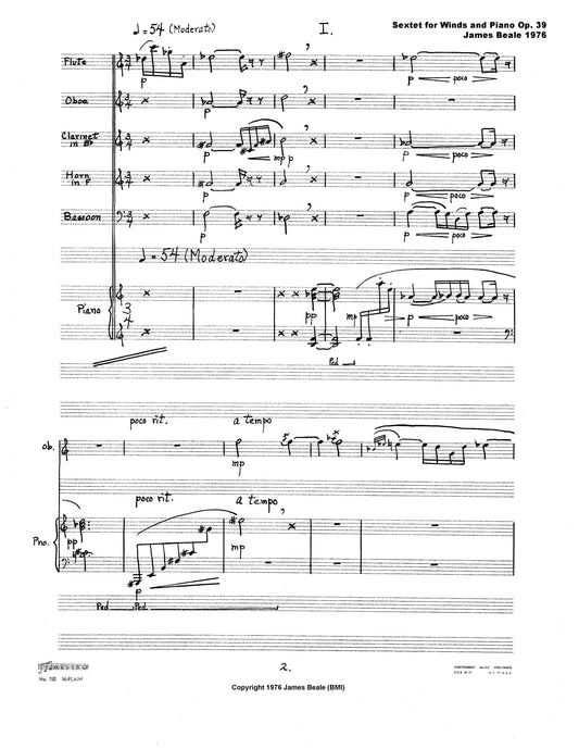 SEXTET for Winds and Piano Op. 39