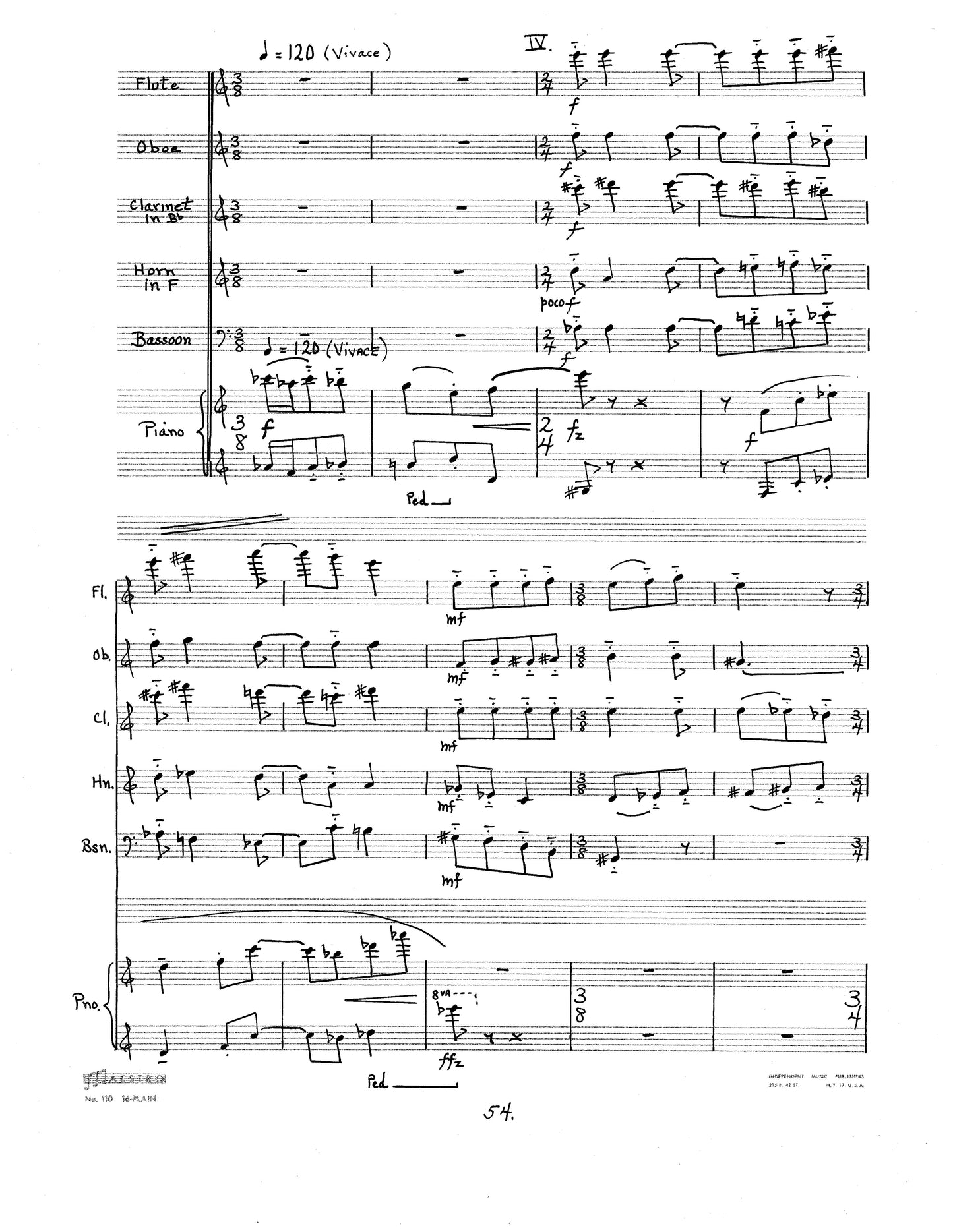 SEXTET for Winds and Piano Op. 39