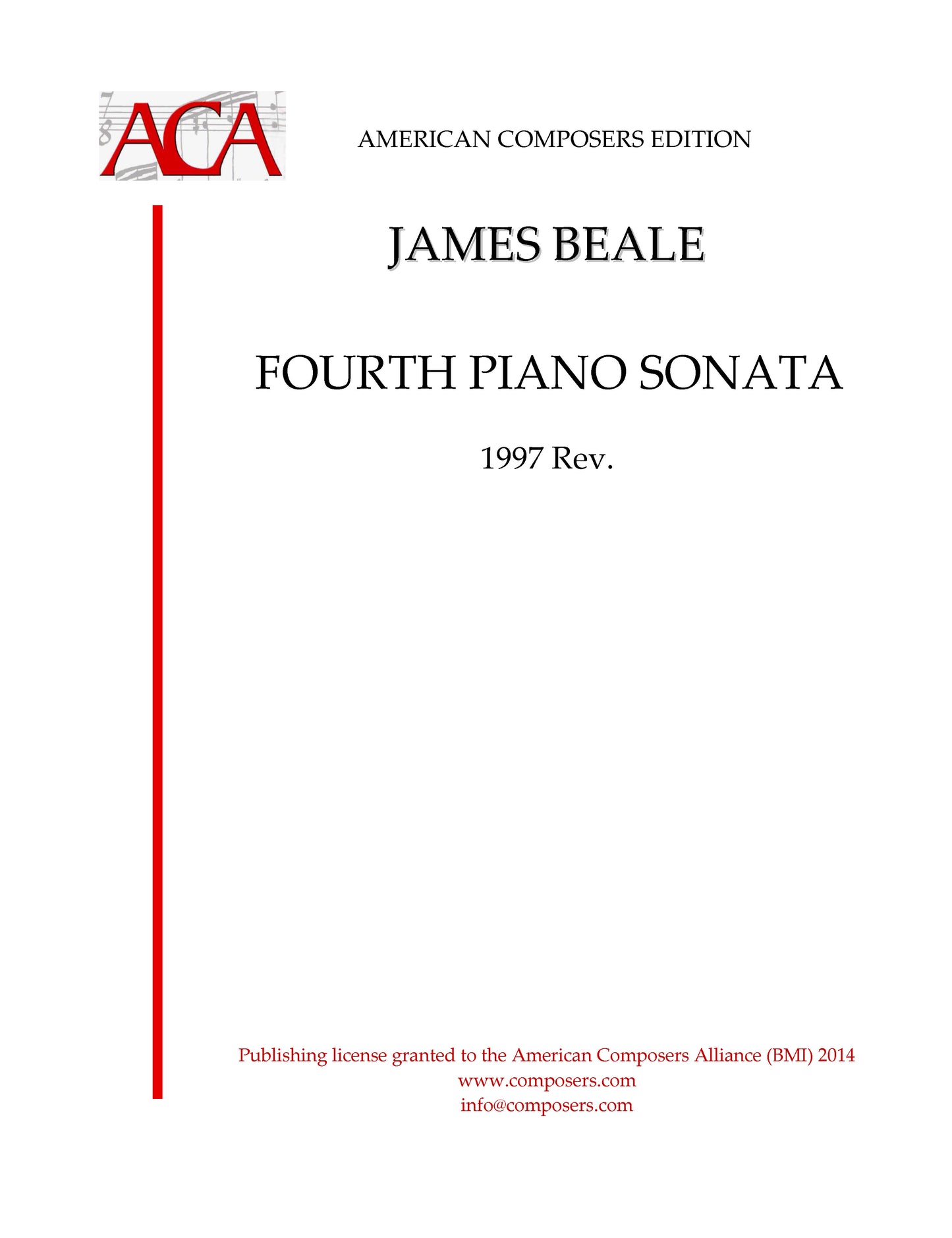 PIANO SONATA, 4th, Op. 11