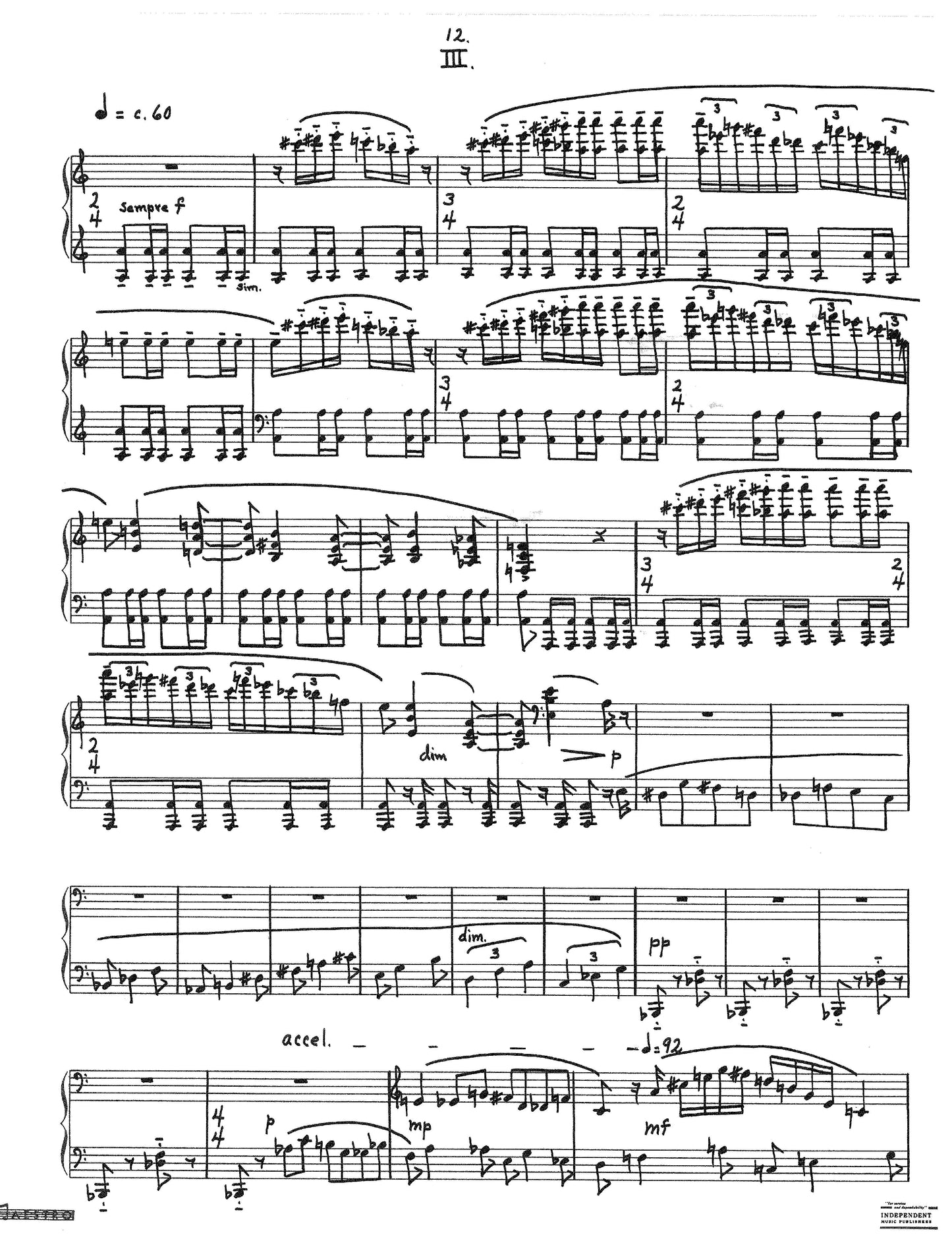 PIANO SONATA, 7th; Op 20