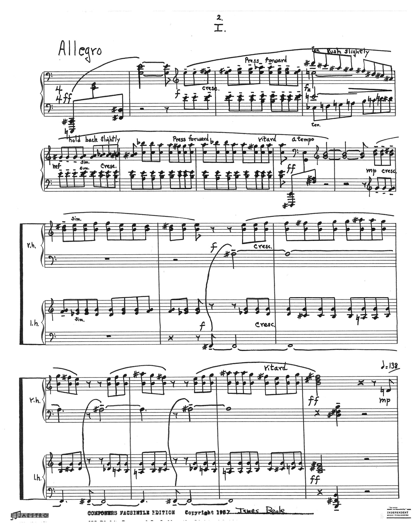 PIANO SONATA, 1st; Op 6